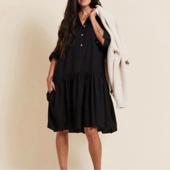 Grayson Frank & Eileen - Women’s The Changemeaker Midi dress 100% cotton navy S - Picture 3 of 7